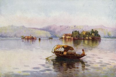 En sommeraften, Lago Maggiore (farve litho) af Ella Du Cane