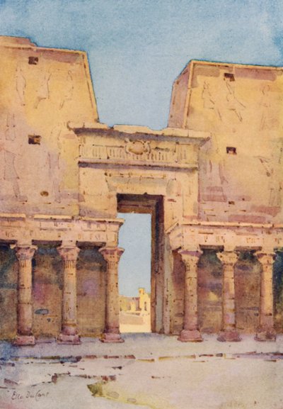 Edfu (farve litho) af Ella Du Cane