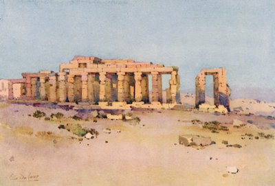 Ramesseum (farve litho) af Ella Du Cane