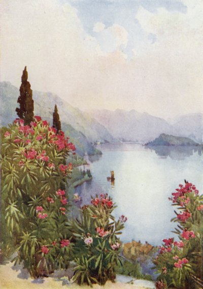 Villa Serbelloni, Comosøen (farve litho) af Ella Du Cane