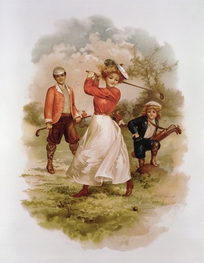 Golf (chromolitho) af Ellen Hattie Clapsaddle