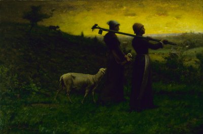Bringing Home the New Born Lamb, 1890. af Elliott Daingerfield