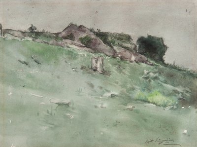 Grey Rock (akvarel på papir monteret på pap) af Elliott Daingerfield