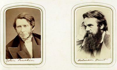 John Ruskin, engelsk kunstner, digter og kritiker, og William Holman Hunt, engelsk kunstner, 1865 af Elliott and Fry