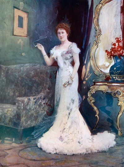 Miss Granville i en afbrudt bryllupsrejse, c1902. af Ellis and Walery
