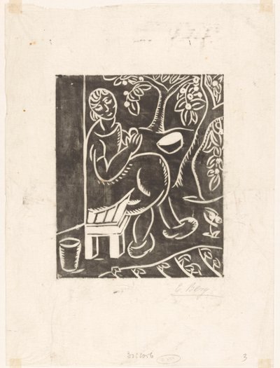 Kvinde på sofaen af Else Berg (signed by artist)