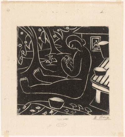 siddende kvinde af Else Berg (signed by artist)
