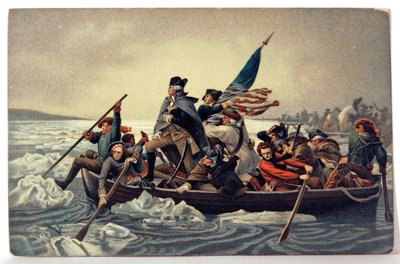 Historie. USA. George Washington krydser Delaware af Emanuel Gottlieb (after) Leutze