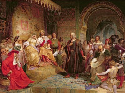Columbus før dronningen, 1843 af Emanuel Gottlieb Leutze