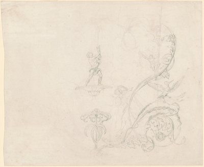 Studier af springvandsdekorationer af Emanuel Gottlieb Leutze