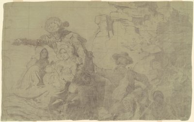 Undersøgelse til "Westward the Course of Empire Takes its Way" af Emanuel Gottlieb Leutze