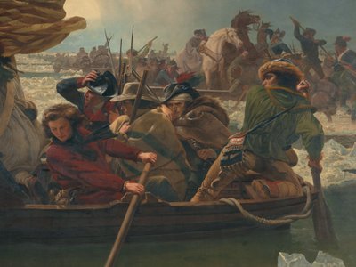 Washington krydser Delaware-floden, 25. december 1776 af Emanuel Gottlieb Leutze