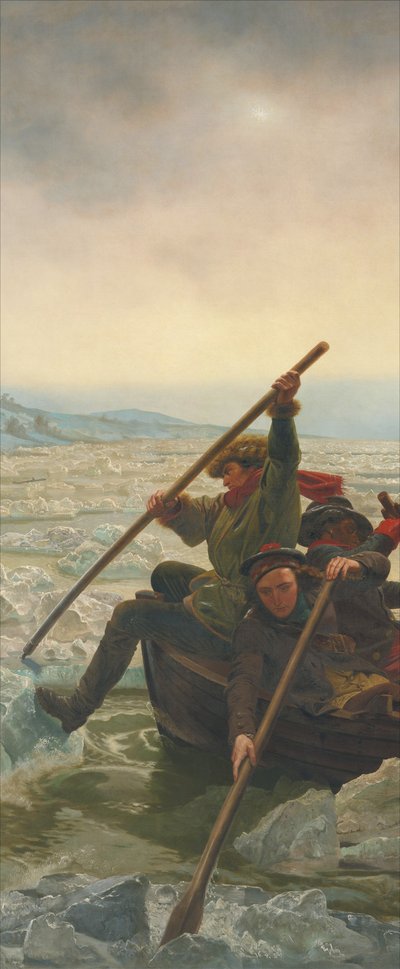 Washington krydser Delaware-floden, 25. december 1776 af Emanuel Gottlieb Leutze