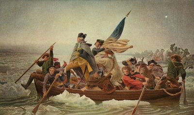 Washington krydser Delaware - af Emanuel Gottlieb after Leutze
