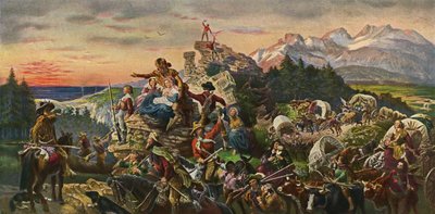 Mod vest tager Empire Course sin vej - af Emanuel Gottlieb after Leutze