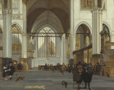 Interiør af den gamle kirke, Amsterdam, 1659 af Emanuel de Witte