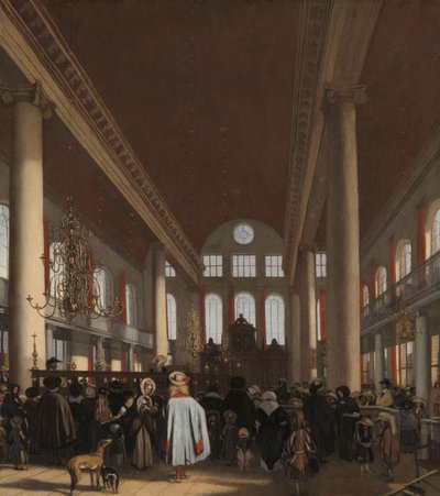Interiør af den portugisiske synagoge i Amsterdam, 1680 af Emanuel de Witte