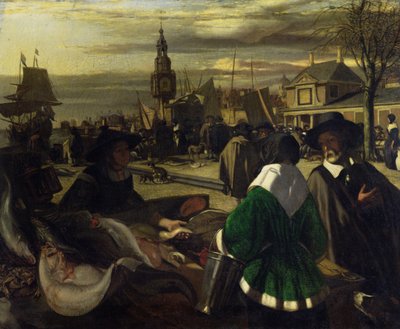 Marked i Haag, ca. 1660 af Emanuel de Witte