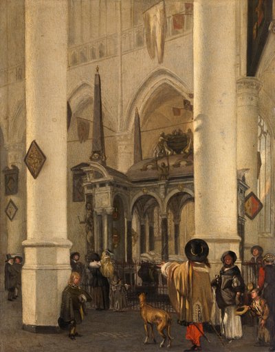 Die Nieuwe Kerk in Delft mit dem Grab von Wilhelm dem Schweiger af Emanuel de Witte