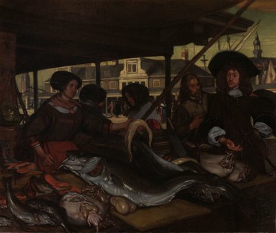 Nieuwe Vismarkt (det nye fiskemarked) i Amsterdam af Emanuel de Witte