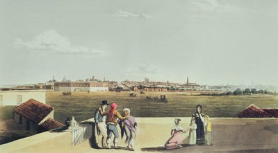Generel udsigt over Buenos Aires fra Plaza del Toros, fra maleriske illustrationer af Buenos Aires og Montevideo, 1820 af Emeric Essex after Vidal