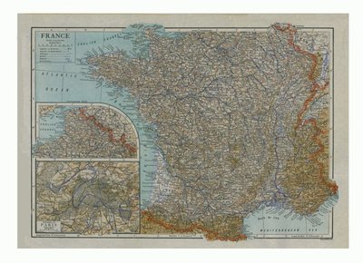 Kort over Frankrig, c1910. af Emery Walker