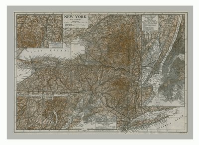 Kort over New York, omkring 1900-tallet. af Emery Walker