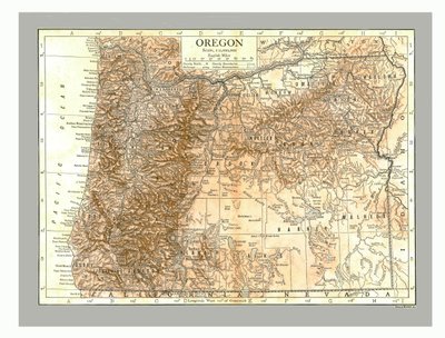 Kort over Oregon, c1910. af Emery Walker