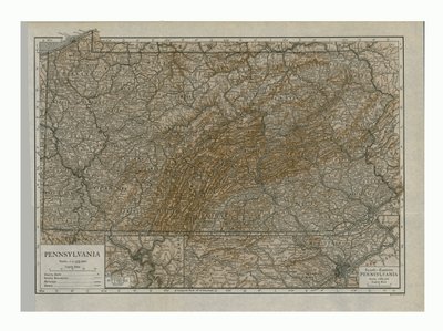 Kort over Pennsylvania, 1910. af Emery Walker