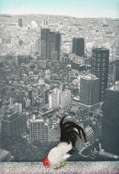 Jakucyus hane, 2009 (radering) af Emiko Aida