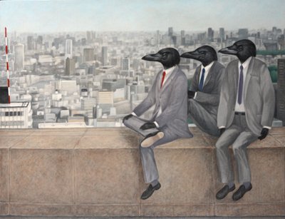Three crow, 2010 (olie på lærred) af Emiko Aida