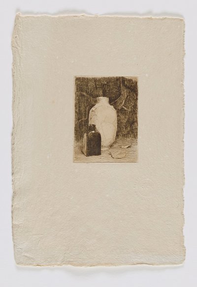 Stilleben med vase og flaske (fm. portfolio) af Emil Carlsen