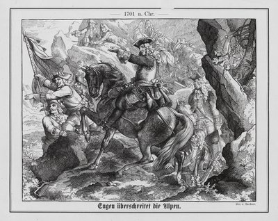 Prins Eugen af Savoyen og den østrigske hær krydser Alperne af Emil Eugen Sachsse