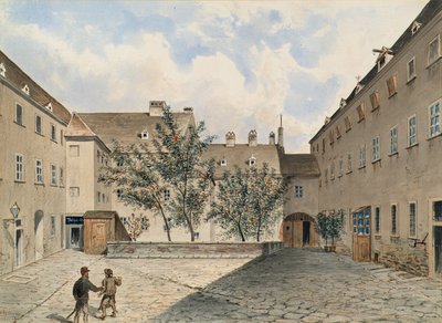 Det tidligere karmelitterkloster og senere politifængsel på Sterngasse i Wien af Emil Hütter