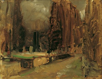 Kirkegården ved Gravosa nær Ragusa (studie for Pax) af Emil Jakob Schindler