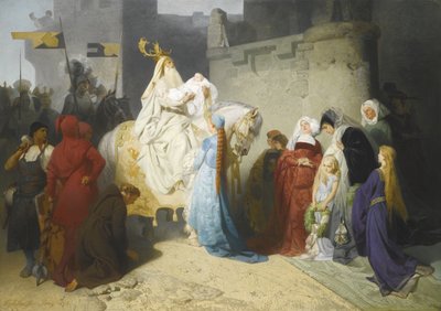 Merlin præsenterer den fremtidige kong Arthur, 1873 af Emil Johann Lauffer