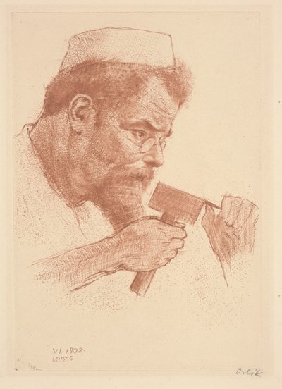 Max Klinger at Work af Emil Orlik