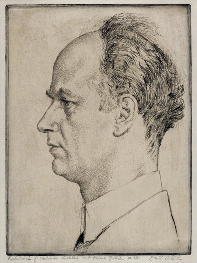 Portræt af Wilhelm Furtwaengler (1886-1954) - Orlik, Emil (1870-1932) - 1928 - Radering - 39x31,5 - Privat samling af Emil Orlik