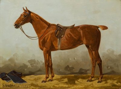 E. Volkers, Gesattelter Fuchs af Emil Volkers