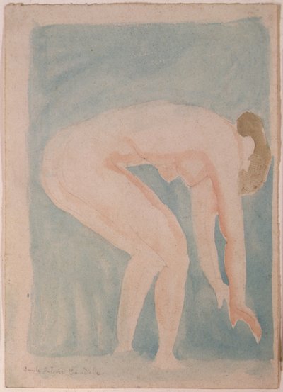 Studie af en nøgen (akvarel) af Emile Antoine Bourdelle