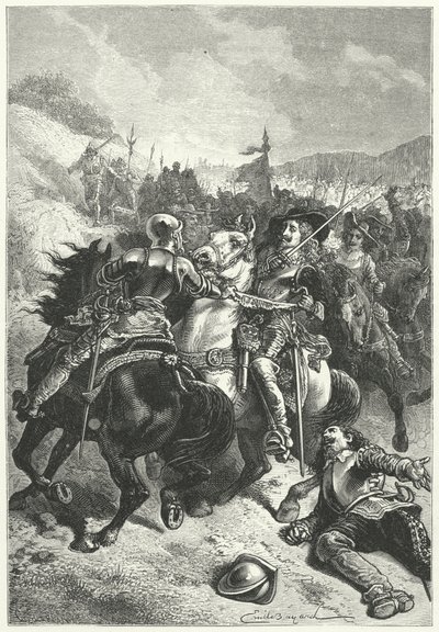 Kong Charles I i slaget ved Naseby af Emile Antoine (after) Bayard