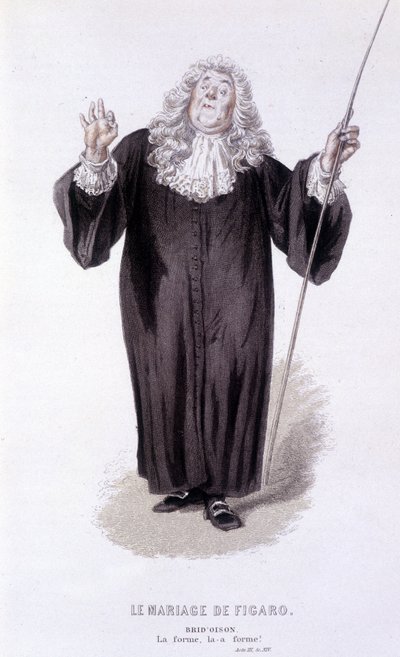 Komplet værk af Beaumarchais (1732-1799) af Edouard Fournier. tegning af Emile Bayard. Ed. Laplace, Sanchez et Cie, Paris 1876. Dette er Brid