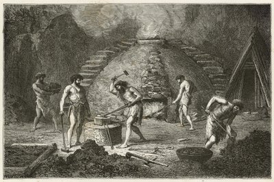 Den primitive ovn til jernudvinding af Emile Antoine Bayard
