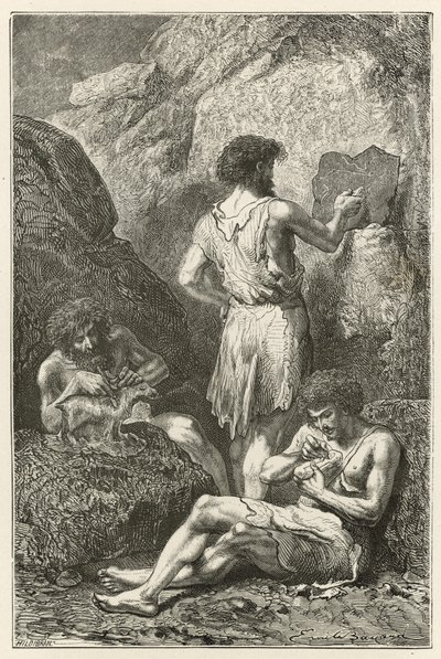 Forgængerne til Raphael og Michelangelo, eller fødslen af ​​kunsten at tegne og skulptur på rensdyrets tid af Emile Antoine Bayard