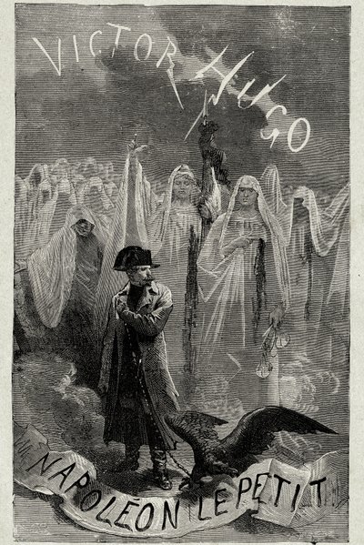 Titelside på Victor Hugos bog "" Napoleon den Lille""" (Napoleon 3 holder en ørnekæde). Gravering af Emile Bayard. af Emile Antoine Bayard