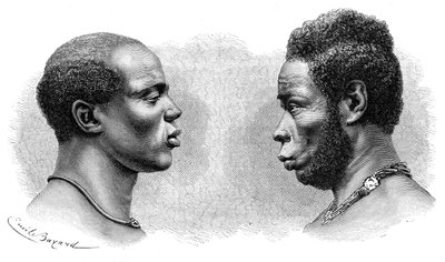 To mænd fra Fransk Guinea, c1850-1890. af Emile Antoine Bayard