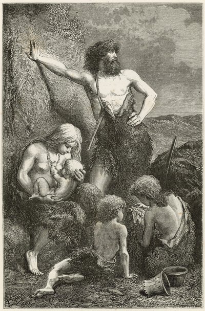 En familie i stenalderen af Emile Antoine Bayard