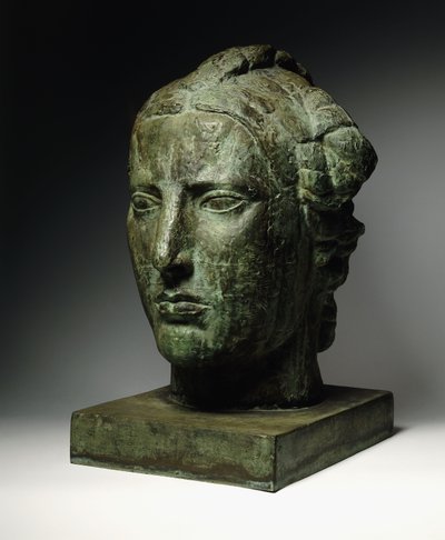 Leder af Liberty; Tete de Liberte, ca. 1914 (bronze med grøn patina) af Emile Antoine Bourdelle