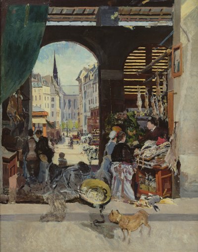 Carmes-markedet, Rue Maubert af Emile Antoine Guillier