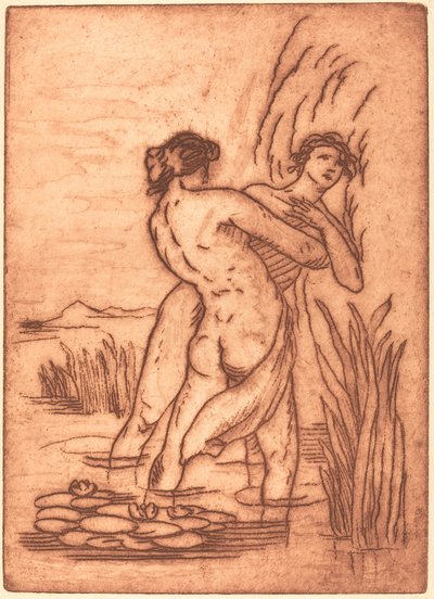 Par stående i vand af Emile Bernard